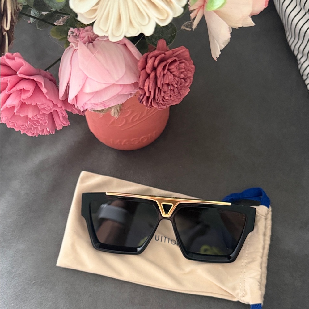 Louis Vuitton Black and Gold Sunglasses